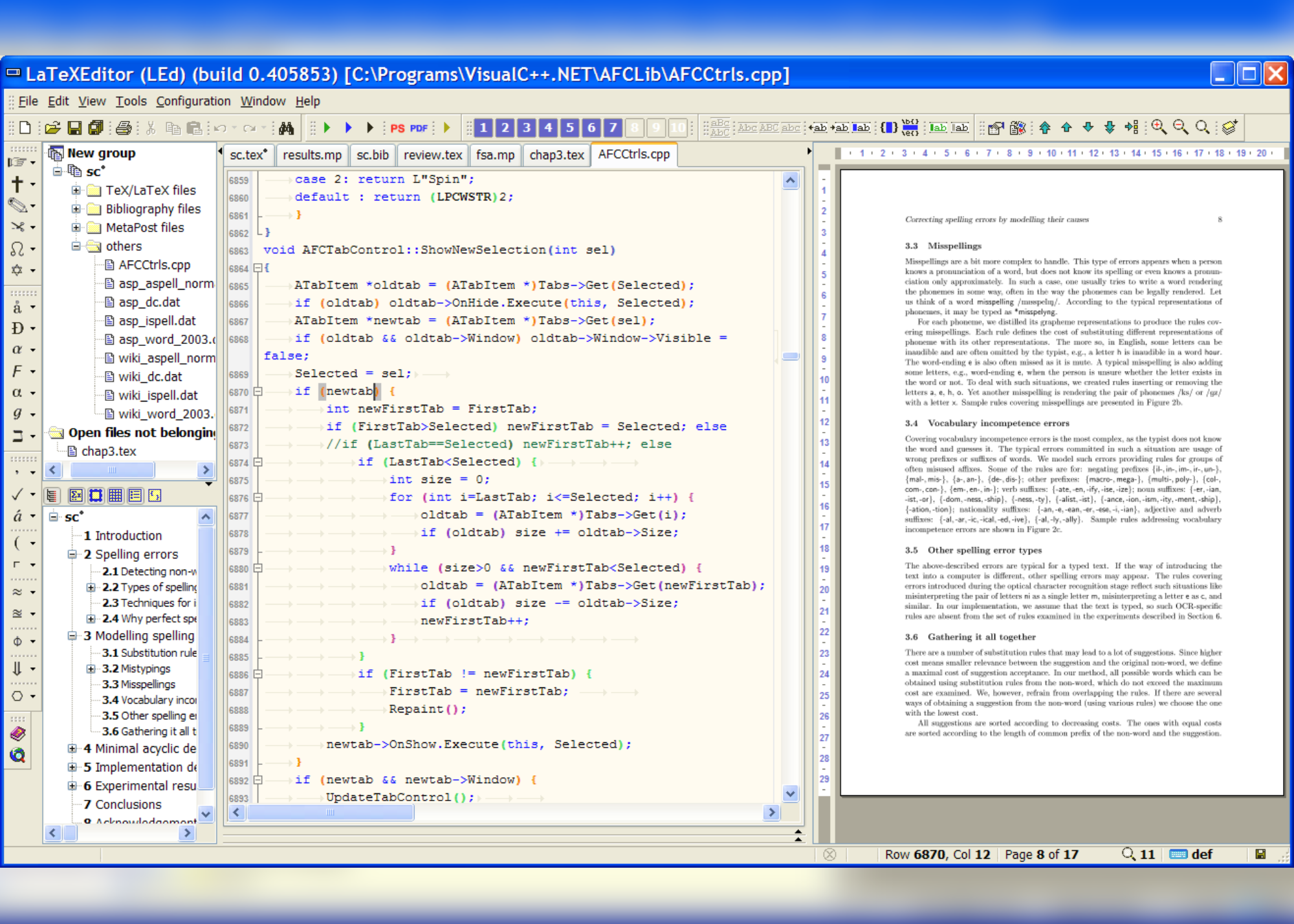 A screenshot of variety of programming languages of LaTex