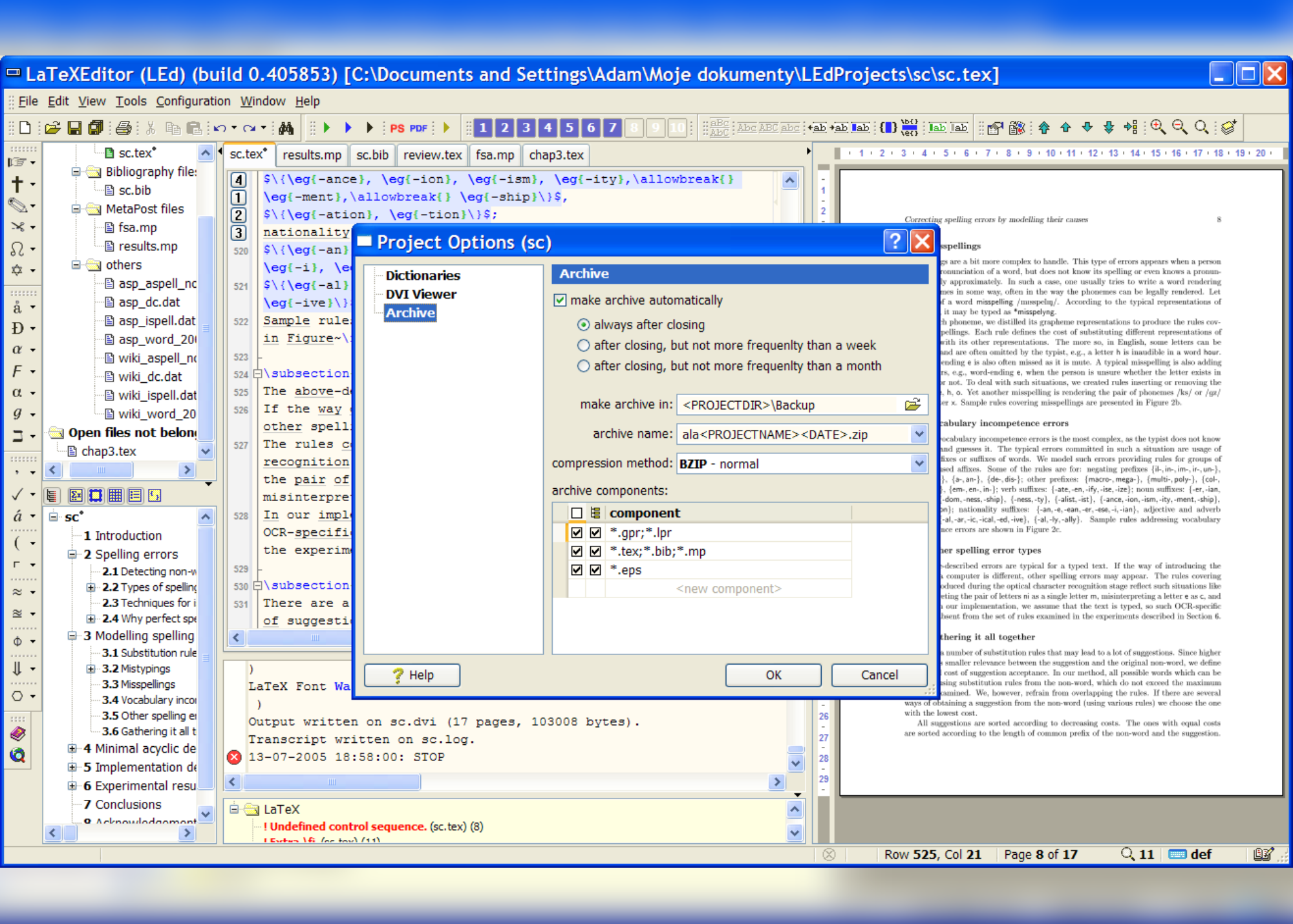 A screenshot showing automatic archiving