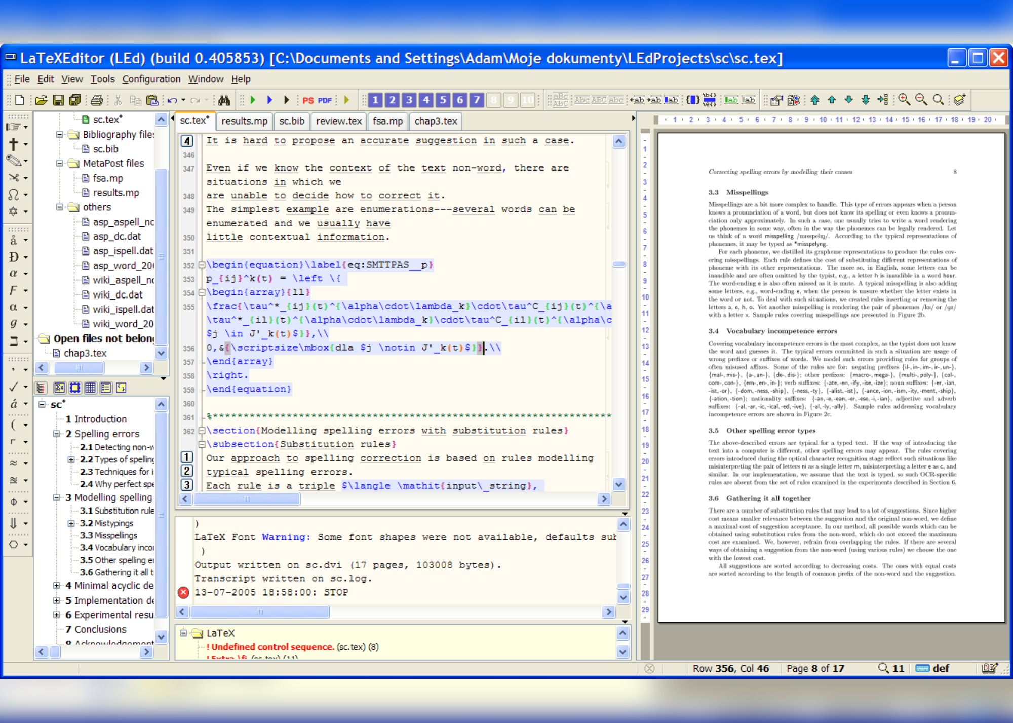 A screenshot showing codes highlighted and a draft document on the right