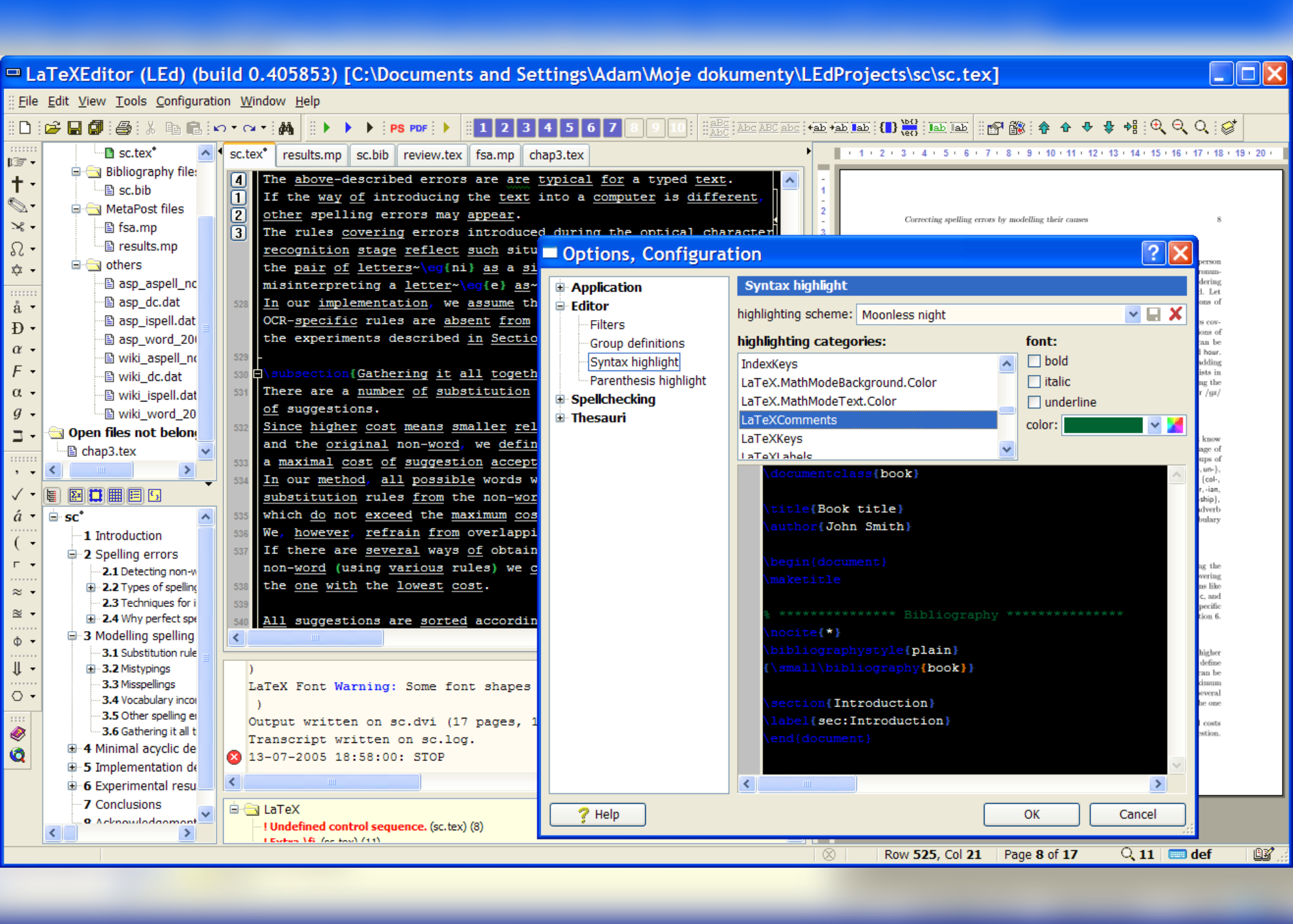 A screenshot showing syntax highlight part 1